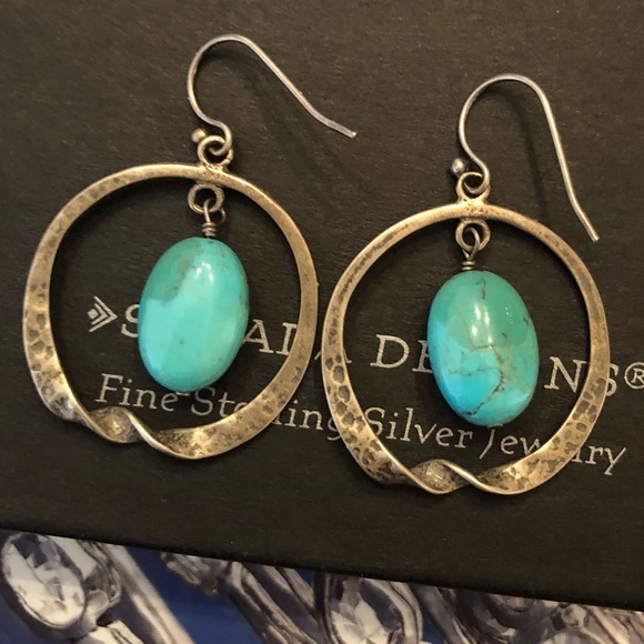 Vintage Silpada Sterling Silver Turquoise Earrings - Picture 14 of 14